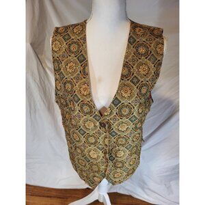 Vintage Halsey Collection Beaded Cotton Vest Size M